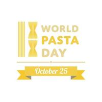 wereld pasta dag. pasta en vork logo ontwerp illustratie voor banier, poster Aan oktober. vector