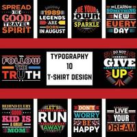 typografie t-shirt bundel ontwerp vector