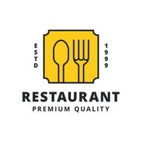 retro restaurant logo lepel en vork icoon insigne logo sjabloon vector