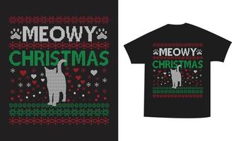 miauw Kerstmis overhemd vector