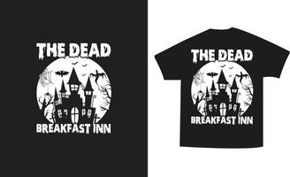 de dood en ontbijt cafe helloween t-shirt ontwerp vector