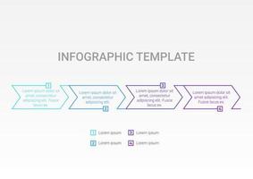 modern infografisch. 4 stappen.data informatie infografisch. sjabloon voor bedrijf. creatief kleurrijk ontwerp. vector
