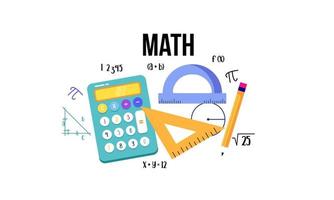 tekenfilm wiskunde elementen achtergrond, onderwijs logo vector