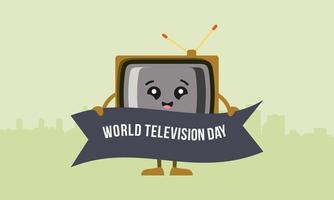 wijnoogst televisie tekenfilm illustratie. wereld televisie dag illustratie vector