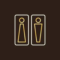 mannen en Dames toilet creatief lineair icoon - vector wc symbool