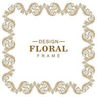 sier decoratief wervelings bloemenframe vector