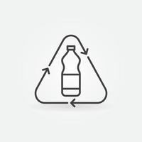 vector plastic fles recycling lineair vector gemakkelijk icoon