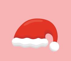 een de kerstman hoed, element voor Kerstmis of nieuw jaar, vector tekenfilm stijl, symbool icoon illustratie
