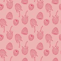 naadloos patroon met geweldig framboos Aan roze achtergrond. vector afbeelding.