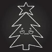 kerstboom krijt tekening vector