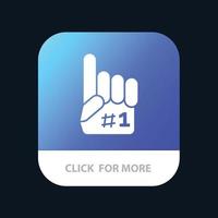 fanaticus vinger schuim sport mobiel app knop android en iOS glyph versie vector