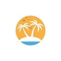 palmboom zomer logo vector