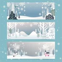 sjabloon van winter banners vector