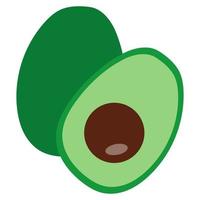 rijp avocado tekening icoon vector