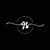 eerste gs handschrift logo sjabloon vector