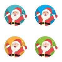 de kerstman claus logo en vector illustratie ontwerp