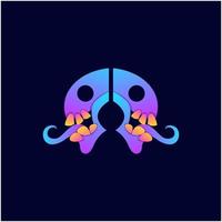 vector logo illustratie monster hoofd helling kleurrijk stijl