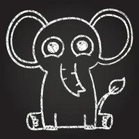 olifant krijt tekening vector