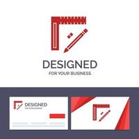 creatief bedrijf kaart en logo sjabloon heerser bouw potlood reparatie ontwerp vector illustratie