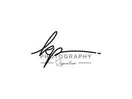 brief kp handtekening logo sjabloon vector