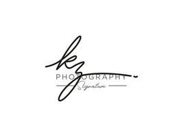 brief kz handtekening logo sjabloon vector