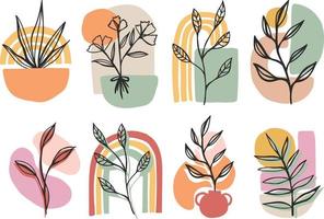 minimaal abstract planten vector kunst ontwerp