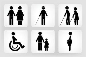 teken toilet kind oud persoon gehandicapten zwanger Mens vrouw toilet teken vector