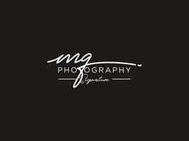 brief mq handtekening logo sjabloon vector