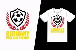 Duitsland zullen winnen de kop fifa voetbal ontwerp. fifa voetbal t-shirt ontwerp vector. voor t-shirt afdrukken en andere toepassingen. vector