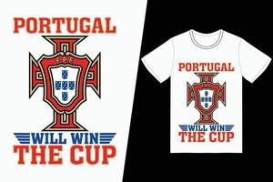 Portugal zullen winnen de kop fifa voetbal ontwerp. fifa voetbal t-shirt ontwerp vector. voor t-shirt afdrukken en andere toepassingen. vector