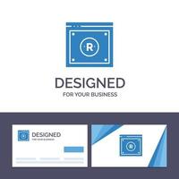 creatief bedrijf kaart en logo sjabloon bedrijf auteursrechten digitaal wet online vector illustratie
