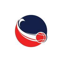 uniek mand bal logo ontwerp. basketbal club logo ontwerp sjabloon. vector