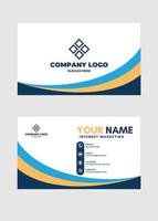 modern creatief geel blauw en wit bedrijf kaart en naam kaart, sjabloon vector ontwerp.