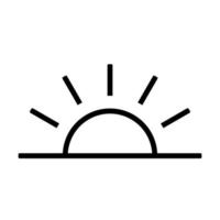 een halve zon gaat naar beneden pictogram vector zonsondergang concept voor grafisch ontwerp, logo, website, sociale media, mobiele app, ui illustratie