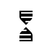 dna structuur zwart glyph ui icoon. biologie Cursus. genetica verkenning. gebruiker koppel ontwerp. silhouet symbool Aan wit ruimte. solide pictogram voor web, mobiel. geïsoleerd vector illustratie