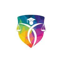 Mens Holding balans van gerechtigheid logo. wet en advocaat logo ontwerp. vector