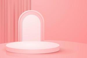 3d roze abstract podium tafereel Product presentatie mockup Scherm vector