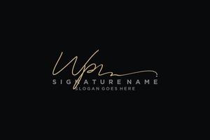 eerste wp brief handtekening logo sjabloon elegant ontwerp logo teken symbool sjabloon vector icoon