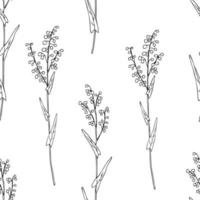 naadloos bloemen patroon zuring fabriek vector hand- getrokken illustratie geïsoleerd Aan wit achtergrond, inkt schetsen, decoratief kruiden lijn kunst medisch kruid voor ontwerp kunstmatig, natuurlijk geneesmiddel, keuken