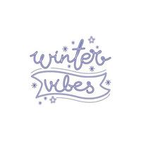 hand- belettering winter gevoel Aan een wit achtergrond. vector illustratie. citaat voor ansichtkaart, t-shirt, banier, poster, enz.