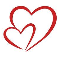 hart en liefde. hart voor Valentijnsdag dag. vakantie van allemaal liefhebbers. Valentijnsdag dag 2021. februari 14. rood icoon. vlak ontwerp. vector hand- trek illustratie.