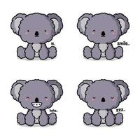 vector illustratie van schattig koala emoji