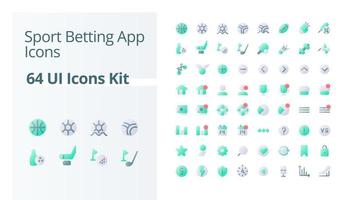 sport wedden online pixel perfect vlak helling tweekleurig ui pictogrammen uitrusting. het gokken websites. online onderhoud. vector geïsoleerd rgb pictogrammen. gui, ux ontwerp voor web, mobiel. poppins doopvont gebruikt