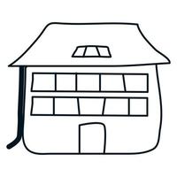 tekening stijl huis. vector illustratie van hand getekend