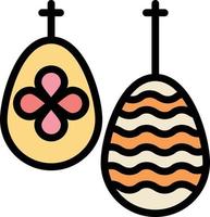 viering Pasen ei voedsel vlak kleur icoon vector icoon banier sjabloon