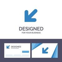 creatief bedrijf kaart en logo sjabloon pijl naar beneden links vector illustratie