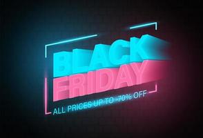 zwarte vrijdag banner neon ontwerp vector