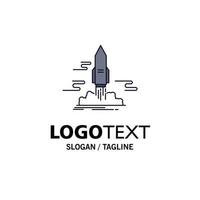 lancering publiceren app shuttle ruimte vlak kleur icoon vector