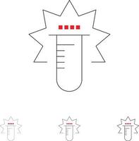 buis test medisch laboratorium stoutmoedig en dun zwart lijn icoon reeks vector