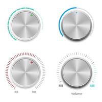 metalen volumeknop ingesteld op wit vector